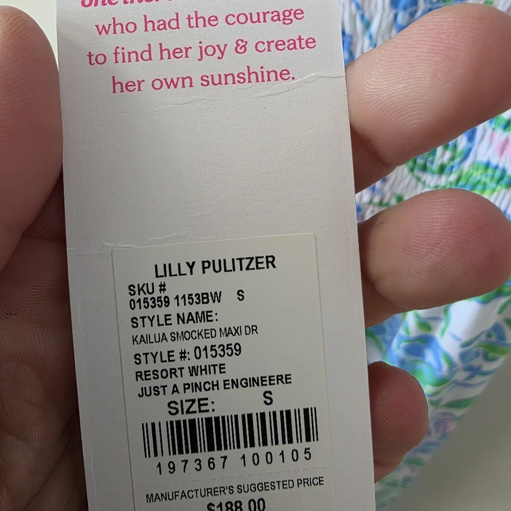 Lilly Pulitzer Floral Tie-Shoulder Maxi Dress in Blue, Green, Pink - Picture 4 of 5